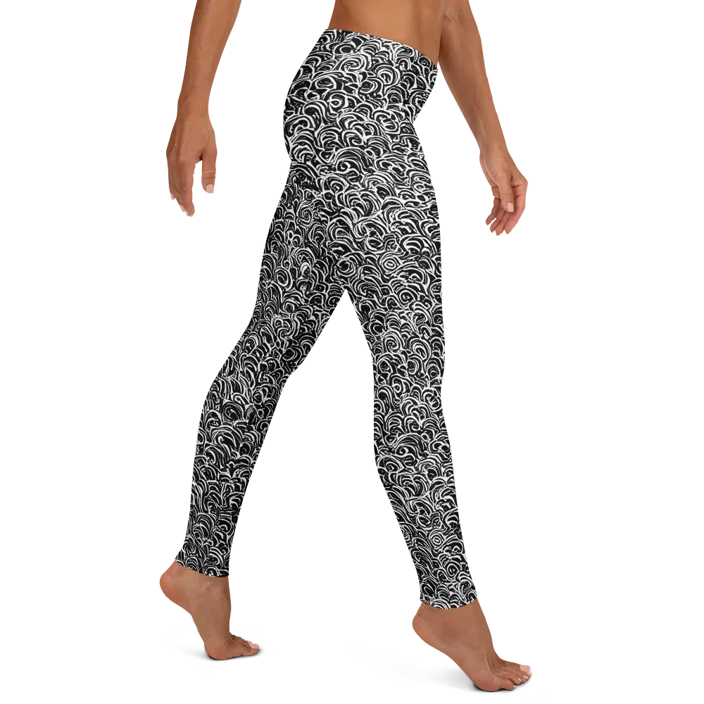 Black White Rapture on Leggings — Right