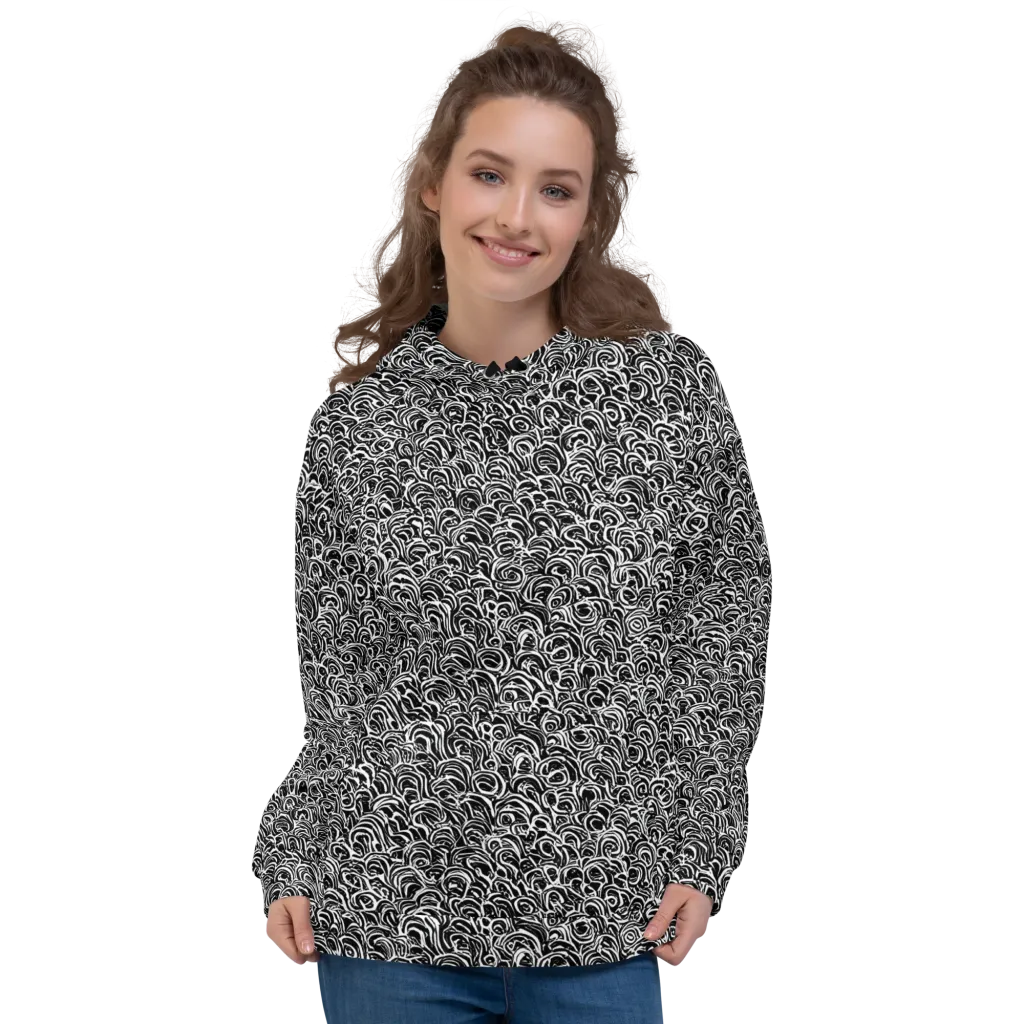 Black White Rapture on Hoodie — Front