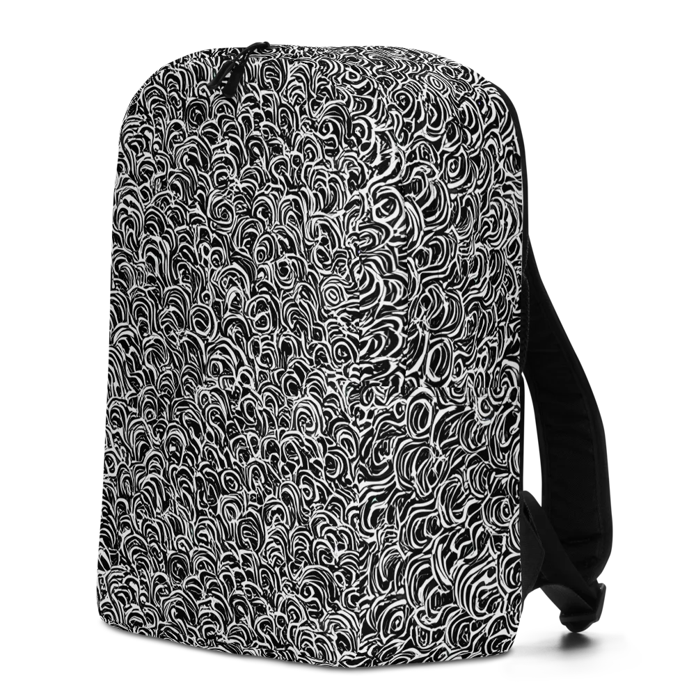Black White Rapture on Minimalist Backpack — Left