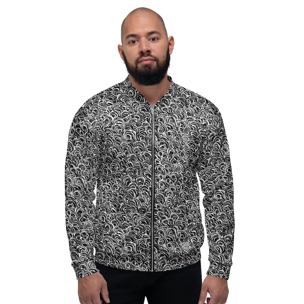 Black White Rapture on Bomber Jacket — Front