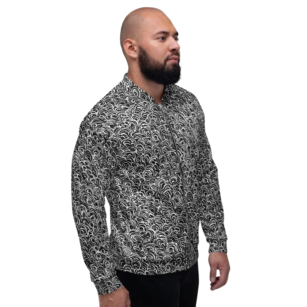Black White Rapture on Bomber Jacket — Right
