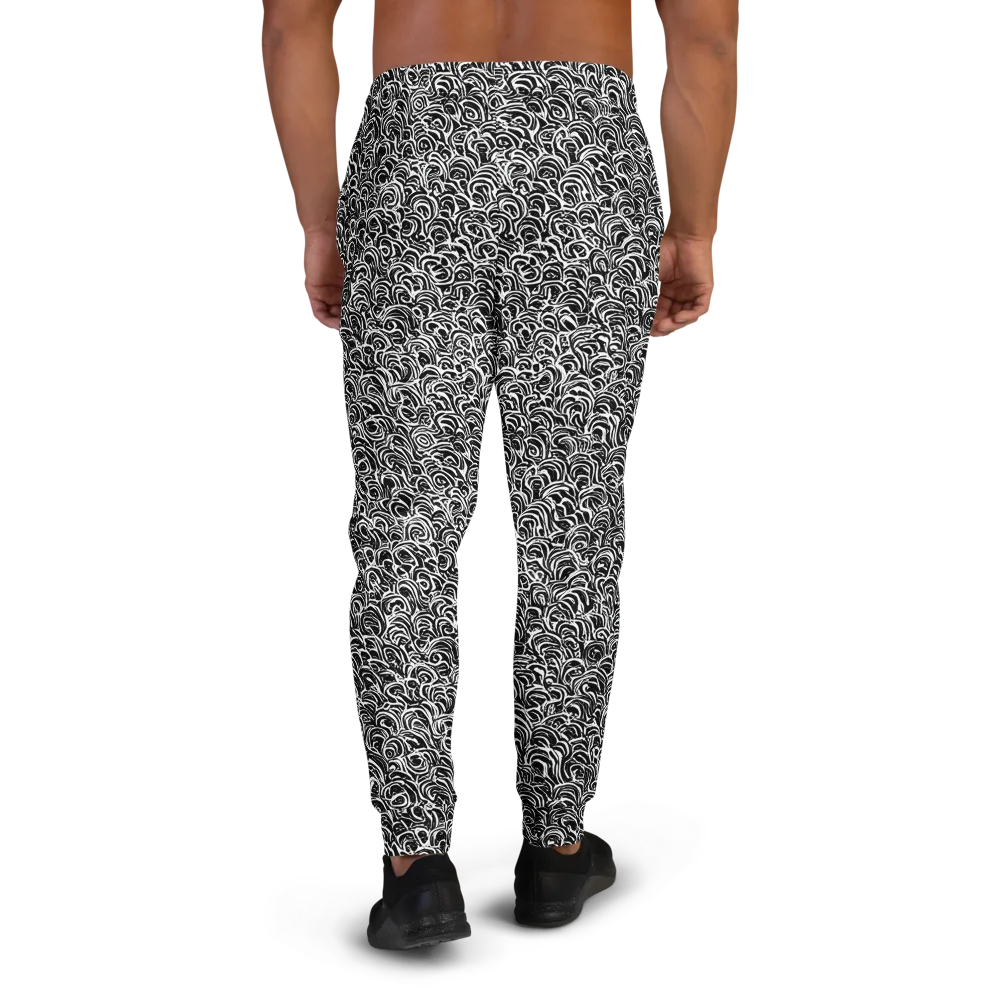Black White Rapture on Men's Joggers — Back