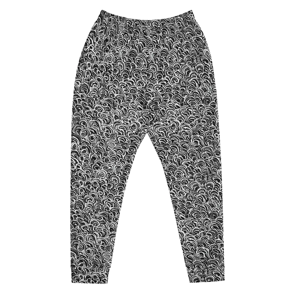Black White Rapture on Men's Joggers — Front