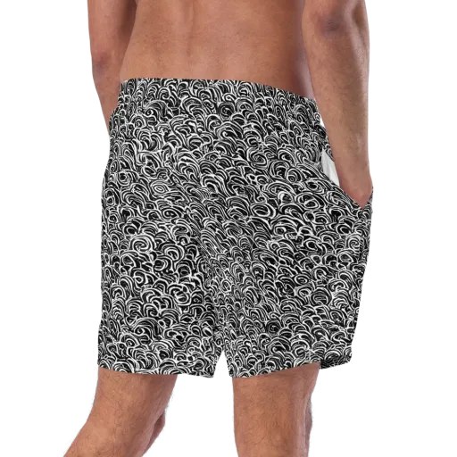 Black White Rapture on a Swim Trunks