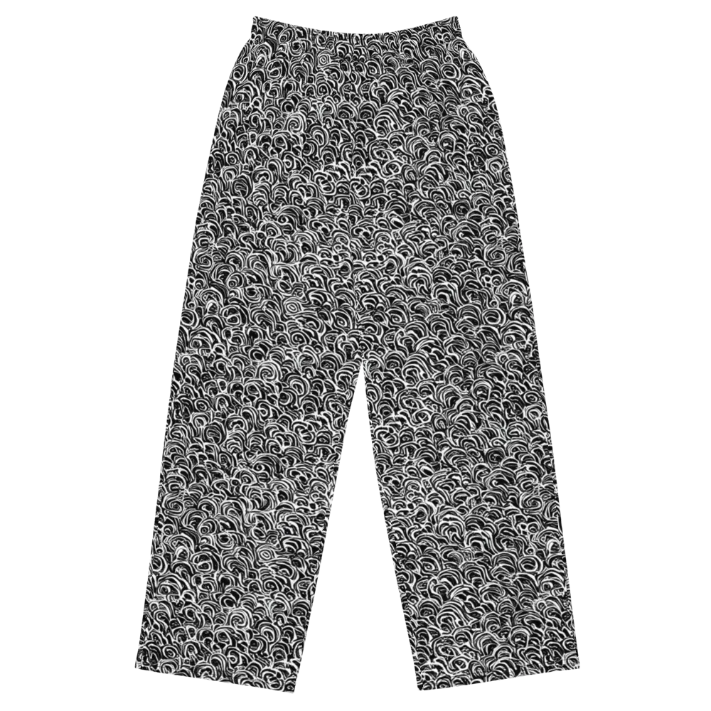 Black White Rapture on Wide-Leg Pants — Front