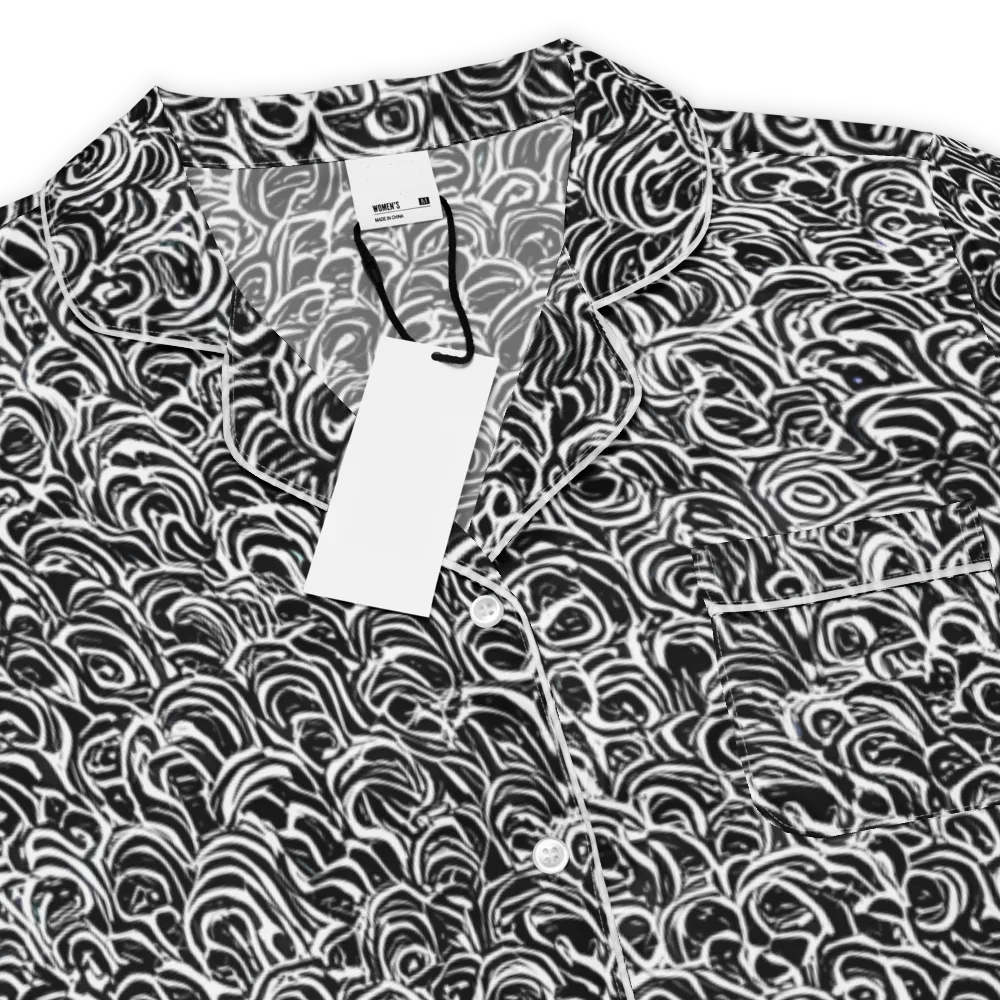 Black White Rapture on Women's Short Sleeve Pajama Top — Product details