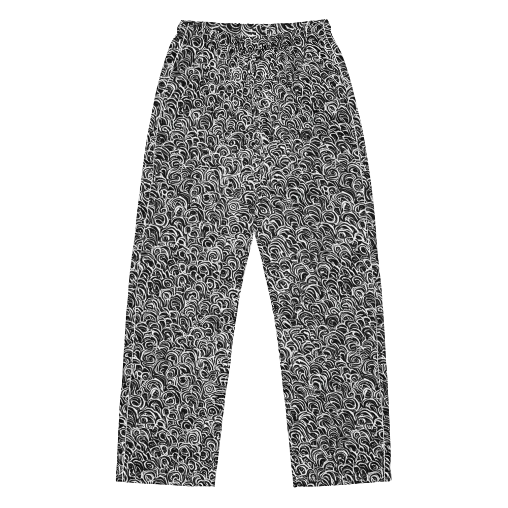 Black White Rapture on Women's Pajama Pants — Front