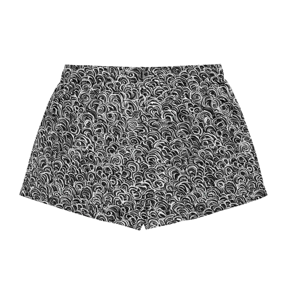 Black White Rapture on Women's Pajama Shorts — Back