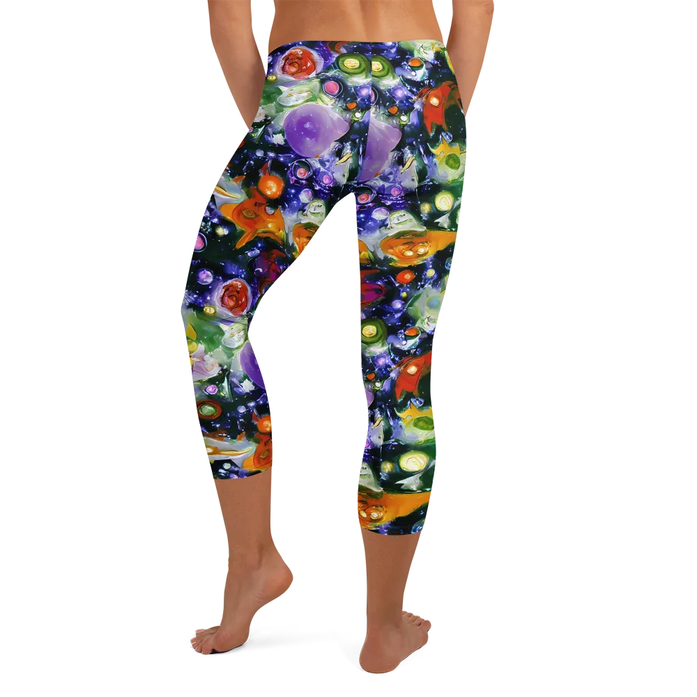 Molten Bloom on Capri Leggings — Back