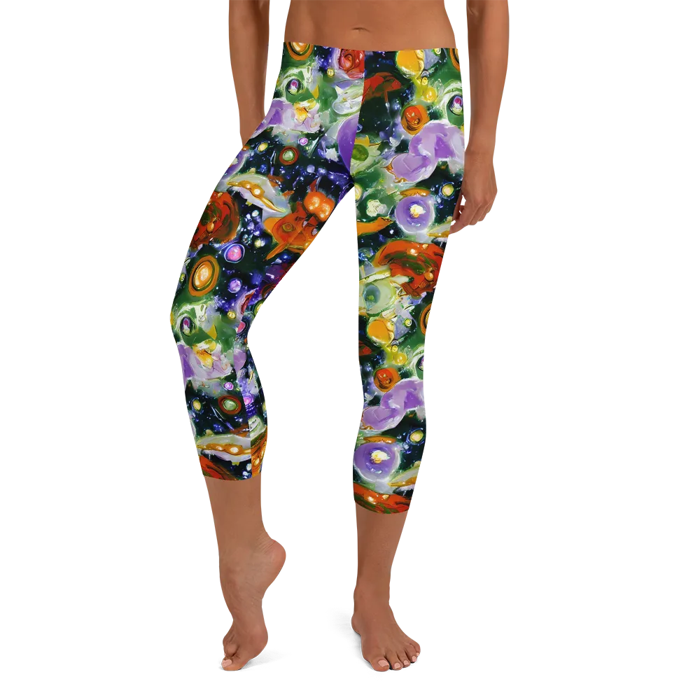 Molten Bloom on Capri Leggings — Front