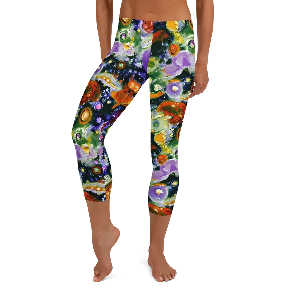 Molten Bloom on Capri Leggings — Front
