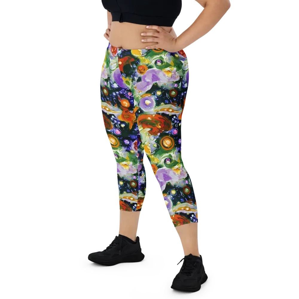 Molten Bloom on Capri Leggings — Front