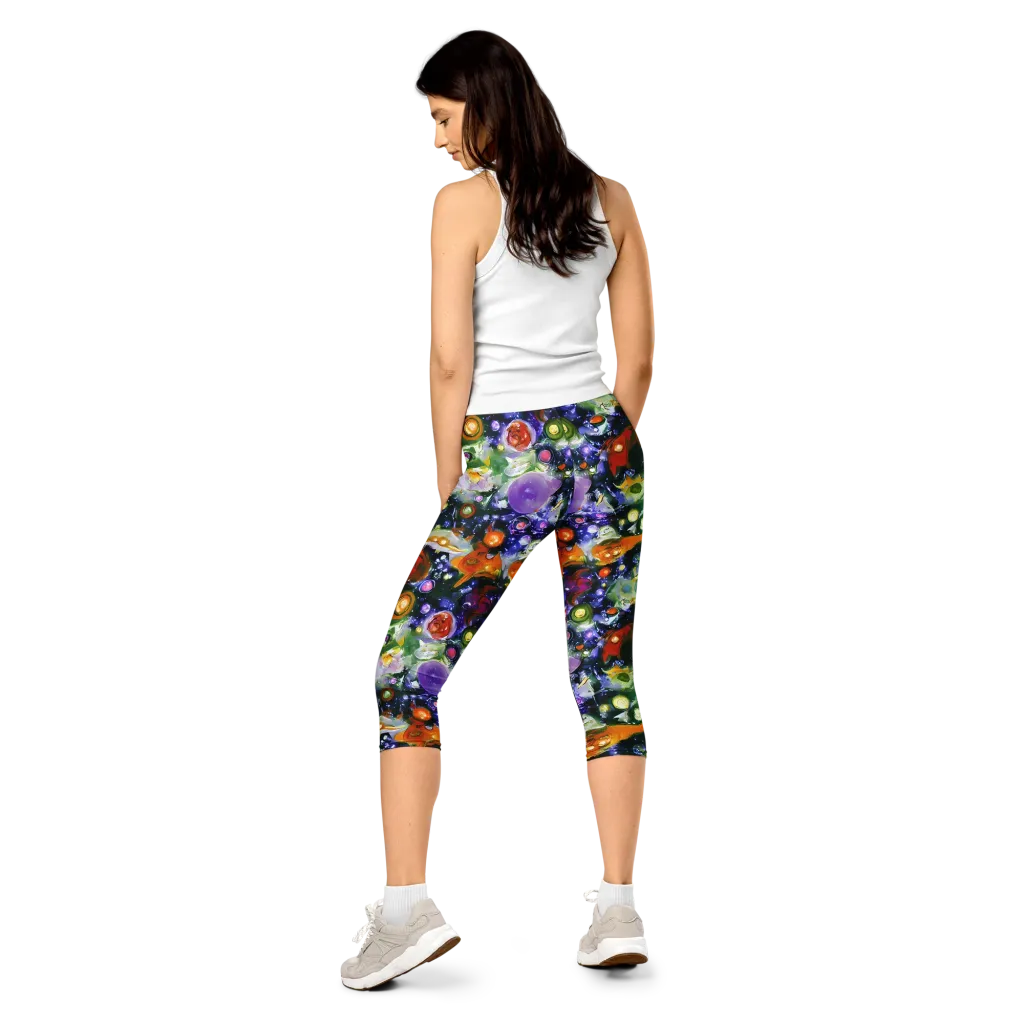 Molten Bloom on Capri Leggings — Back