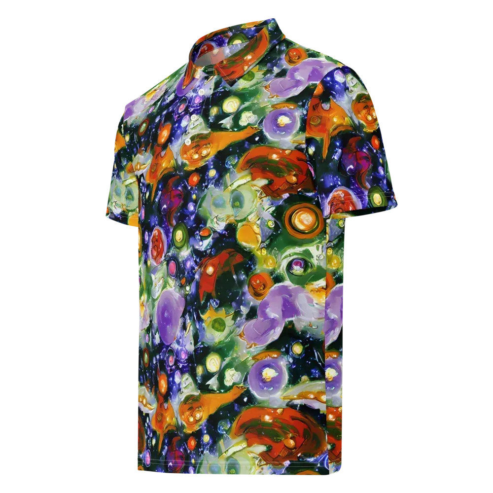 Molten Bloom on Men's Slim Fit Polo Shirt — Left Front