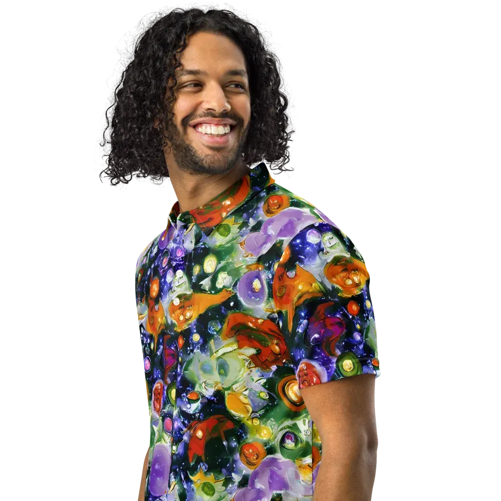 Molten Bloom on Men's Slim Fit Polo Shirt — Left Front