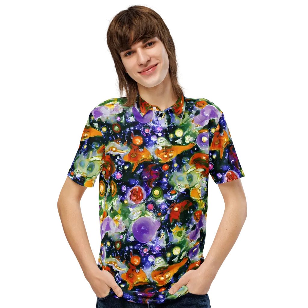 Molten Bloom on Men's Slim Fit Polo Shirt — Front