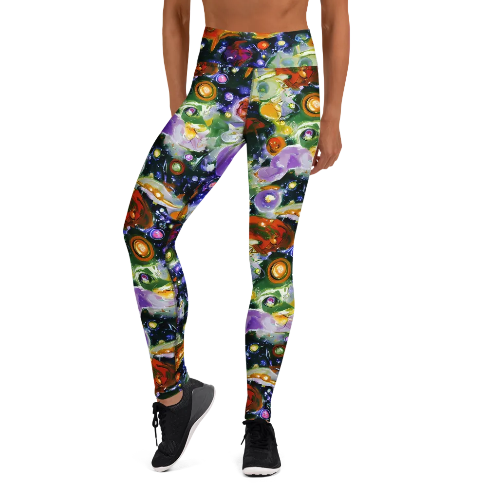 Molten Bloom on Yoga Leggings — Front