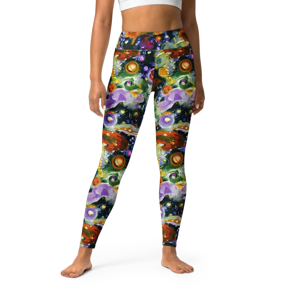 Molten Bloom on Yoga Leggings — Front