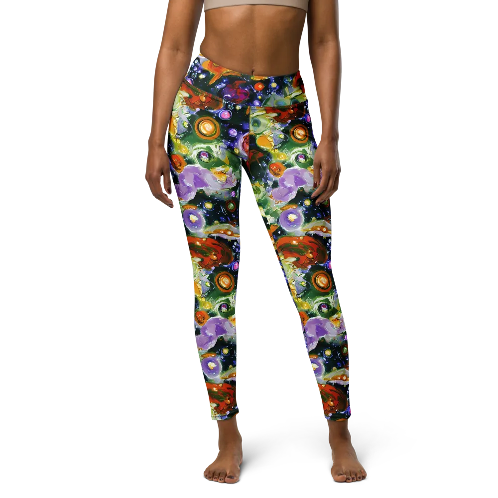 Molten Bloom on Yoga Leggings — Front