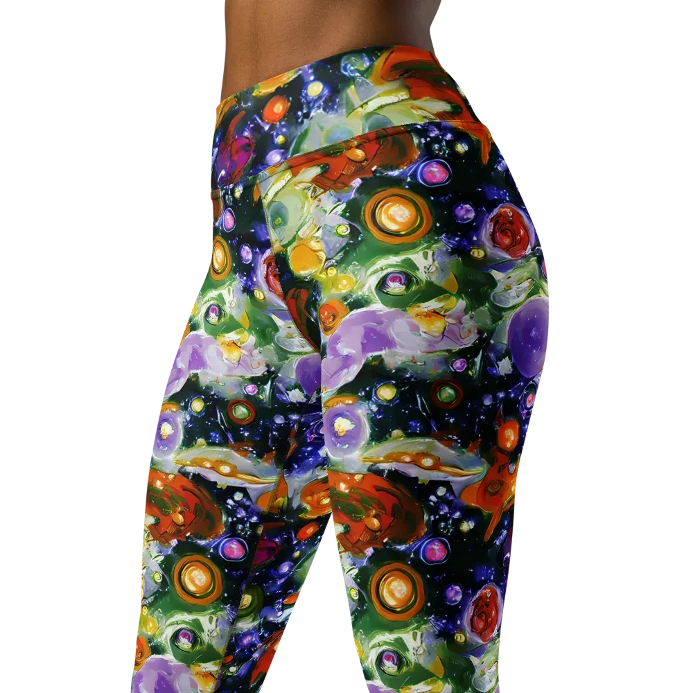 Molten Bloom on Yoga Leggings — Left Front