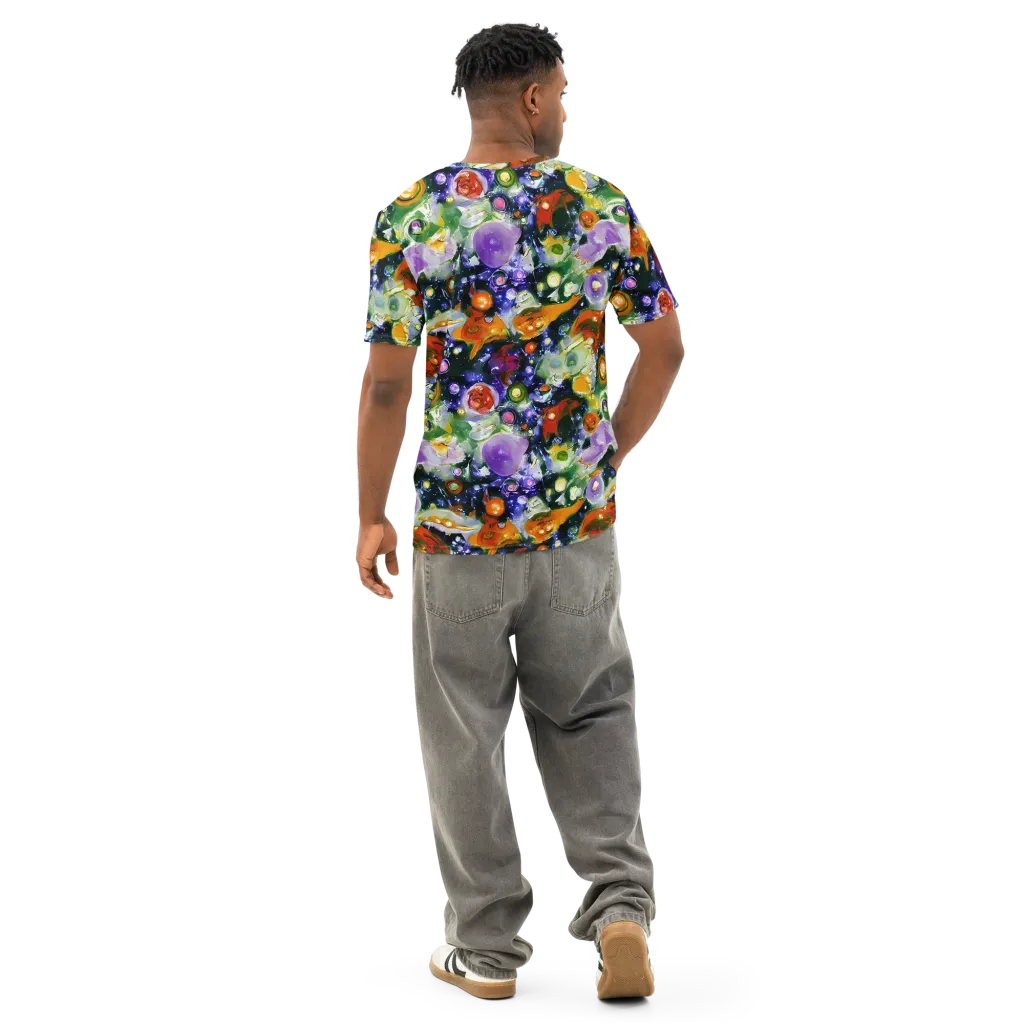 Molten Bloom on Men's Cotton Crew Neck T-Shirt — Back