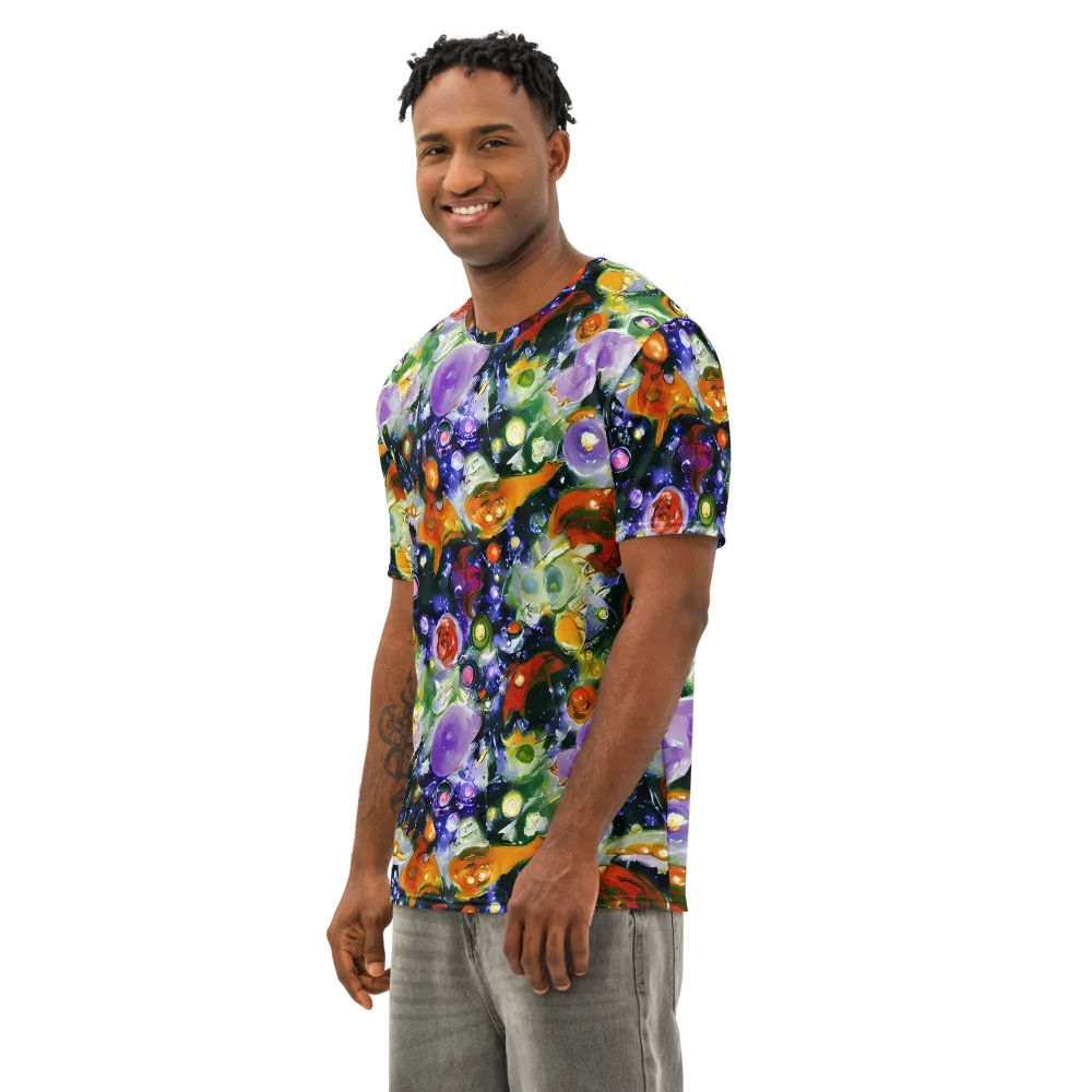 Molten Bloom on Men's Cotton Crew Neck T-Shirt — Left Front