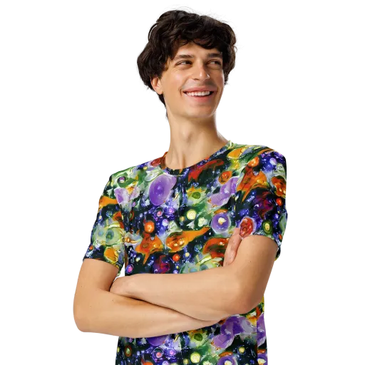 Molten Bloom on a Men's Crew Neck T-Shirt