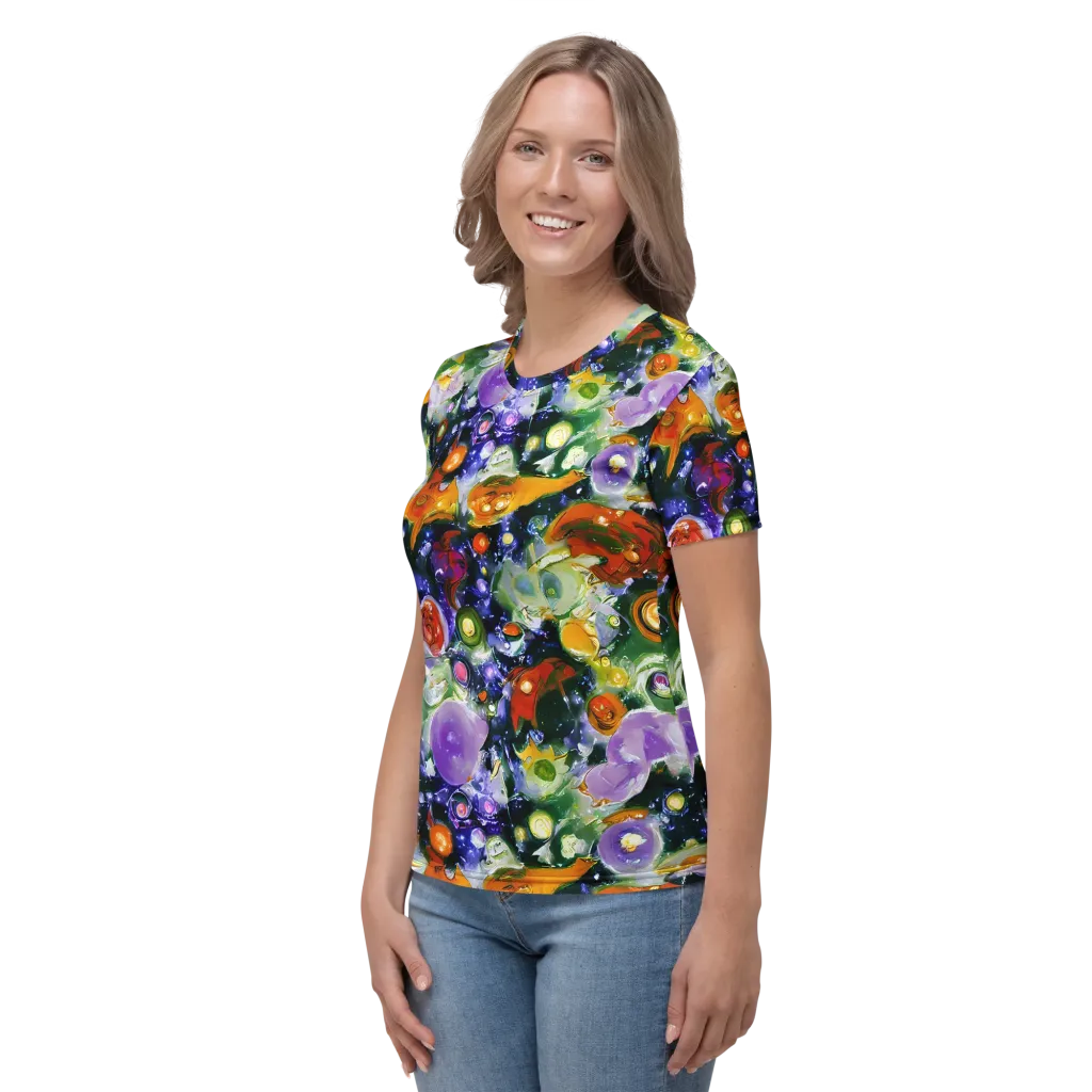 Molten Bloom on Women's Crew Neck T-Shirt — Left