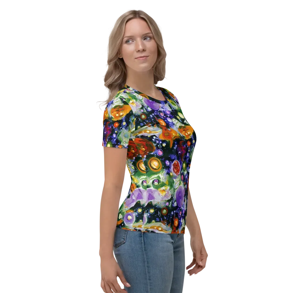 Molten Bloom on Women's Crew Neck T-Shirt — Right
