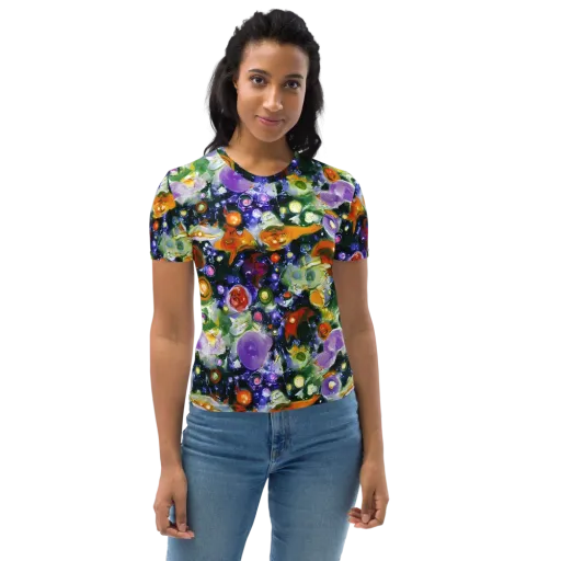 Molten Bloom on a Women's Crew Neck T-Shirt