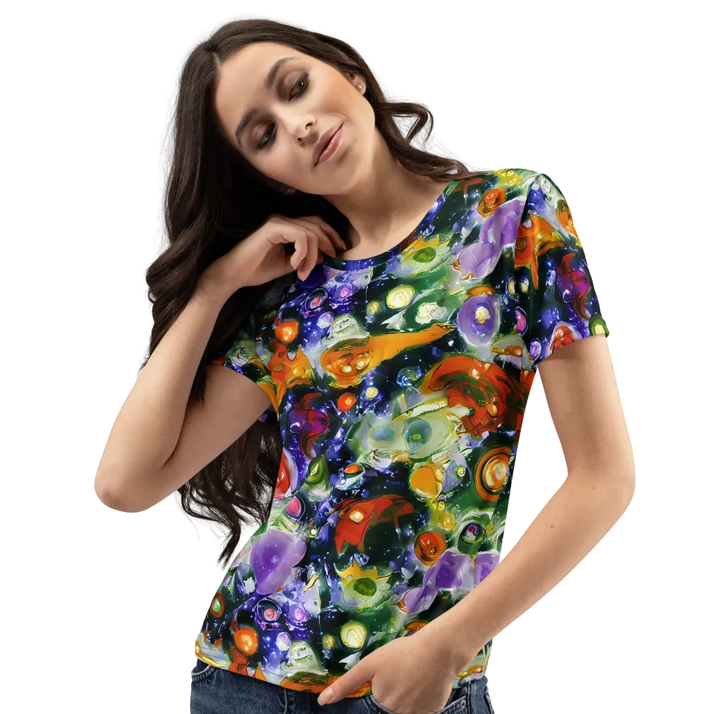 Molten Bloom on Women's Crew Neck T-Shirt — Left Front