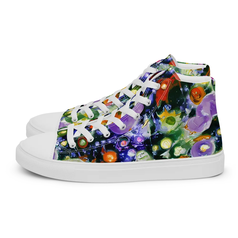 Molten Bloom on Women's High Top Canvas Shoes — Left
