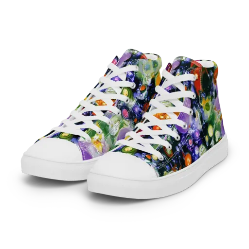 Molten Bloom on a Women's High Top Canvas Shoes