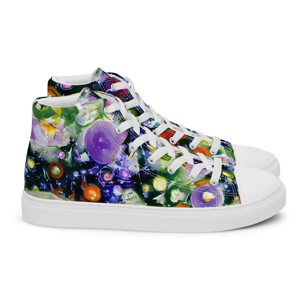 Molten Bloom on Women's High Top Canvas Shoes — Right