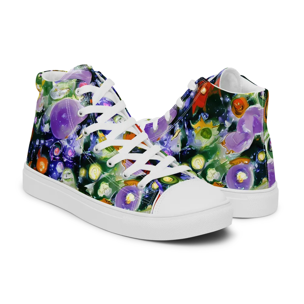 Molten Bloom on Women's High Top Canvas Shoes — Right