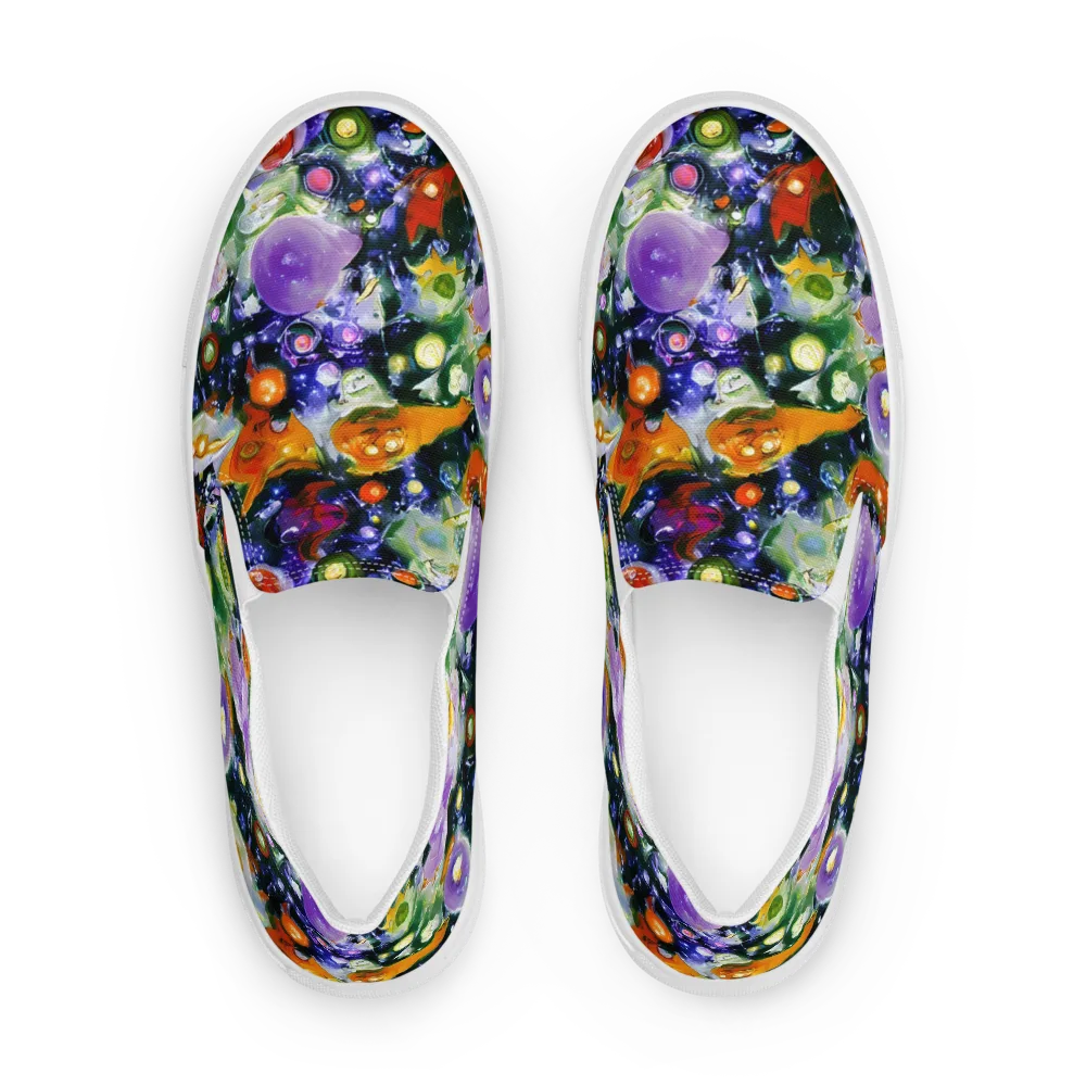 Molten Bloom on Men's Slip-On Canvas Shoes — Front