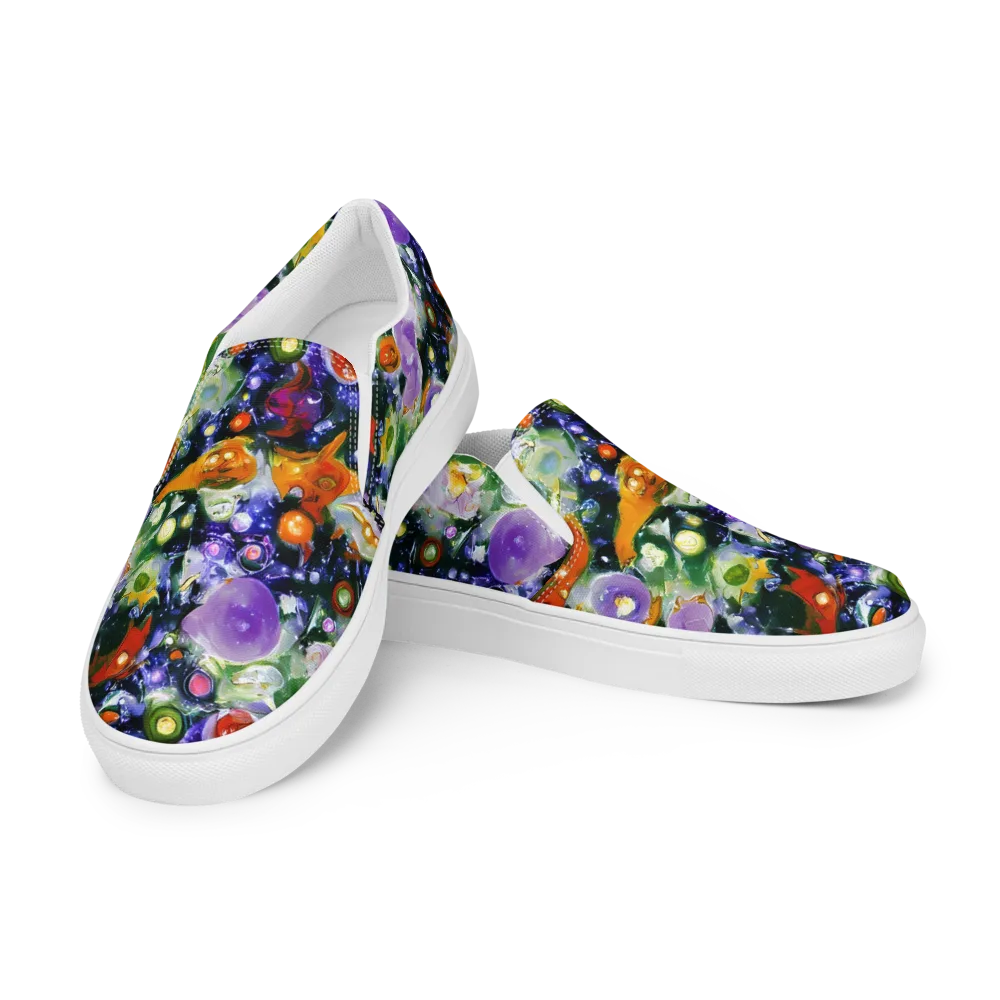 Molten Bloom on Men's Slip-On Canvas Shoes — Left Front