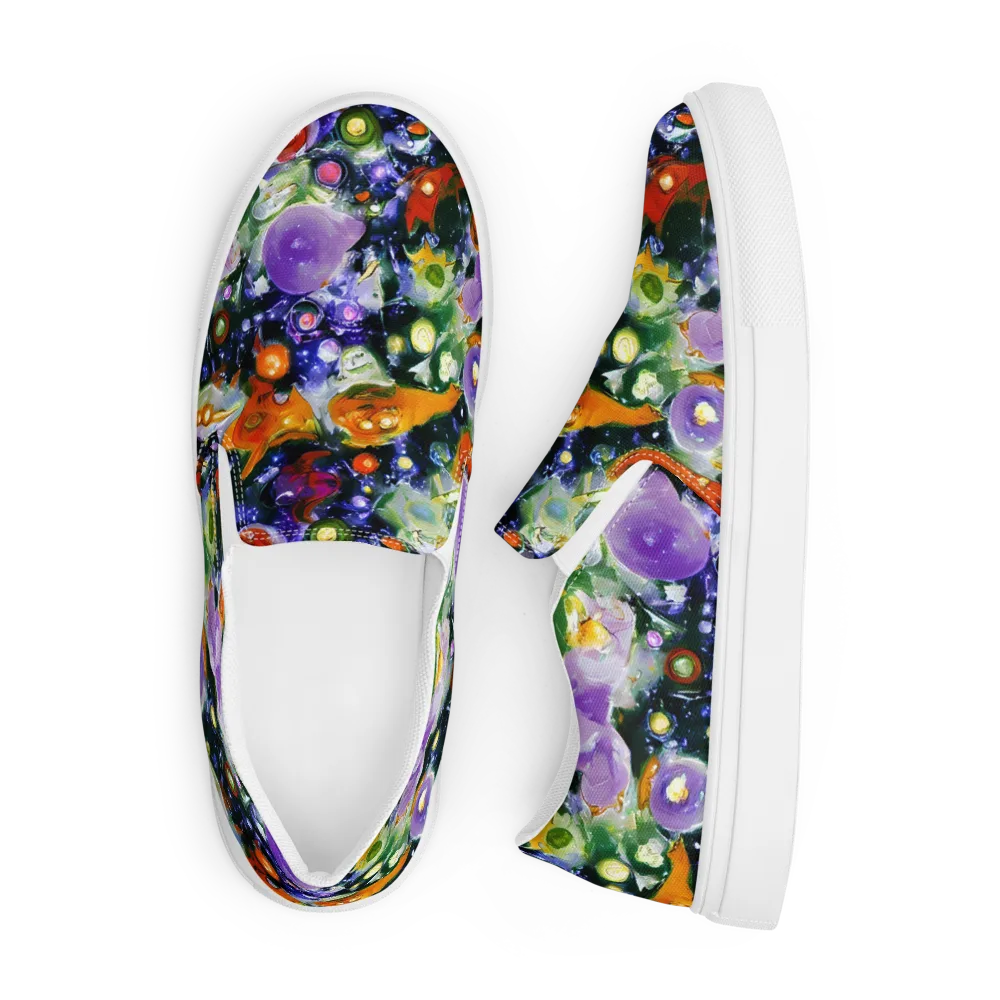 Molten Bloom on Men's Slip-On Canvas Shoes — Front