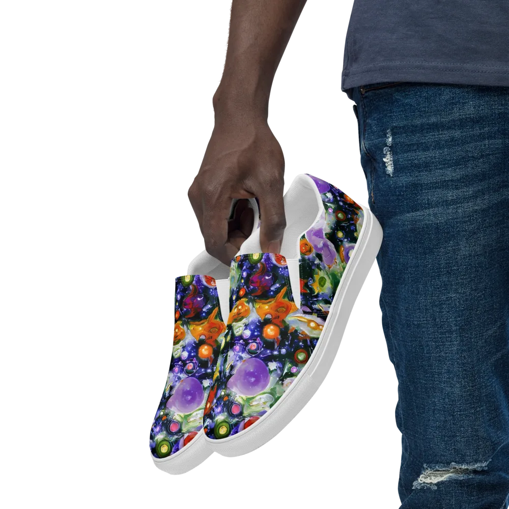 Molten Bloom on Men's Slip-On Canvas Shoes — Left Front