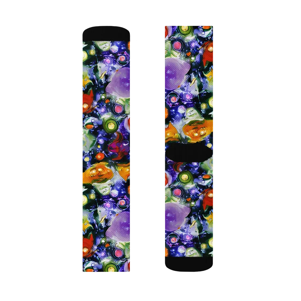 Molten Bloom on Socks — Right Sock