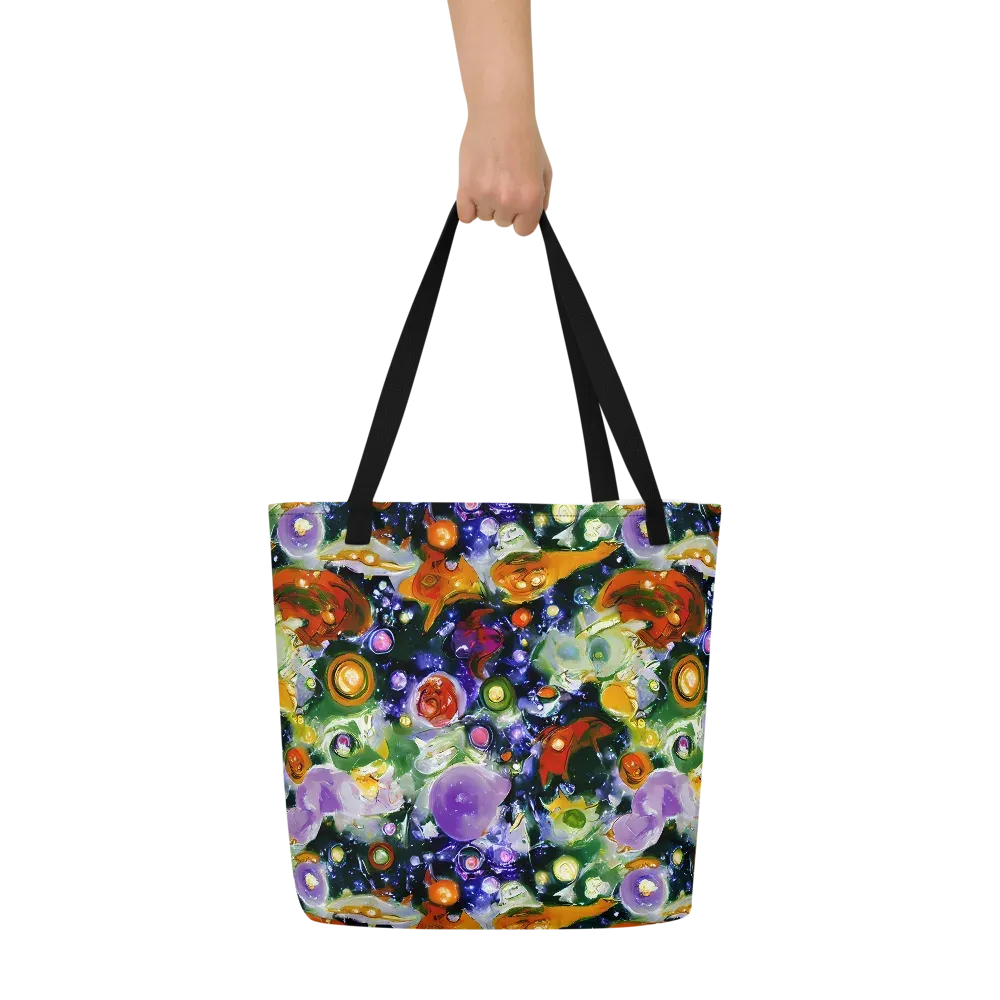 Molten Bloom on Large Tote Bag W/ Pocket — Front
