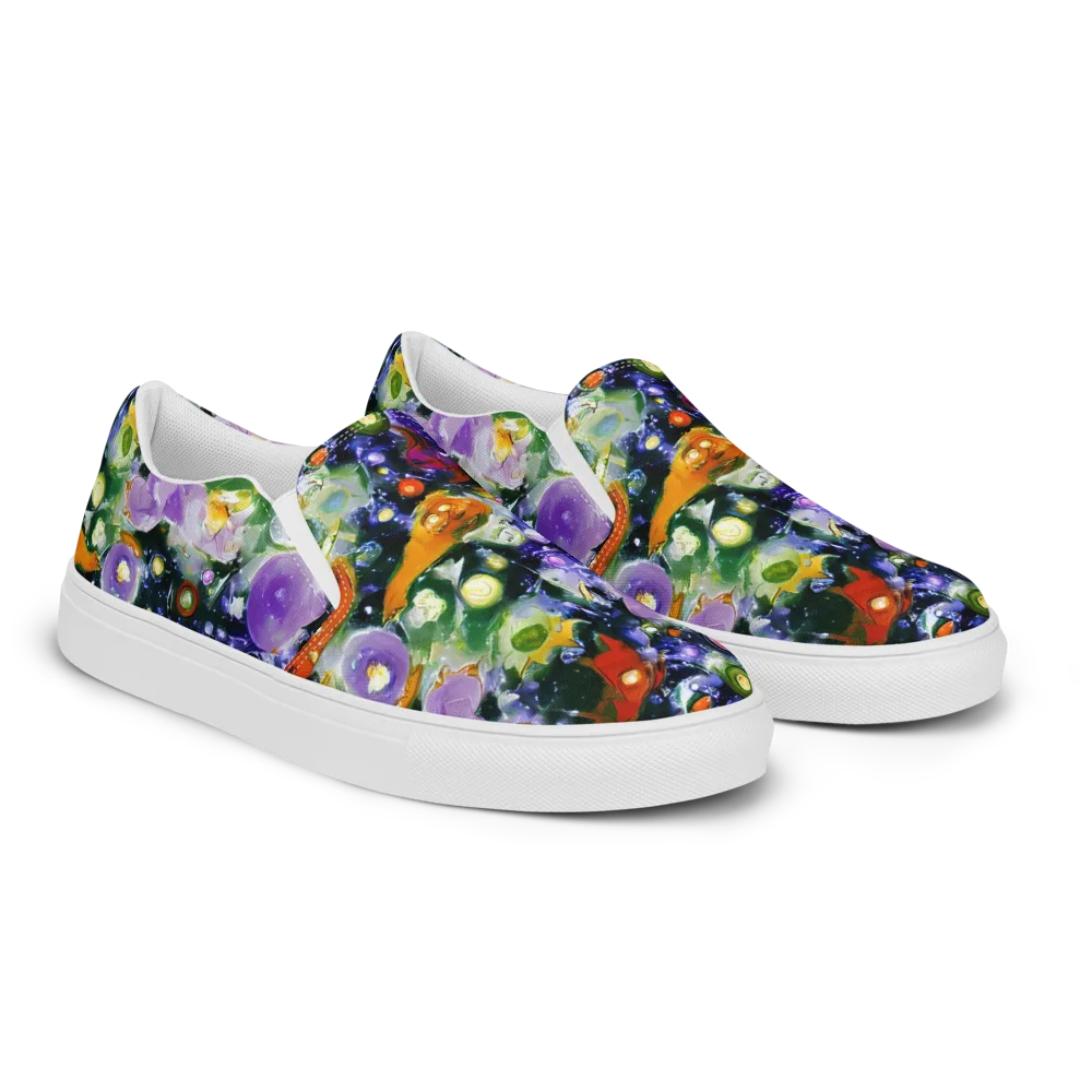 Molten Bloom on Women's Slip-On Canvas Shoes — Right Front