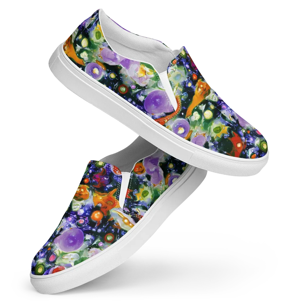 Molten Bloom on Women's Slip-On Canvas Shoes — Front