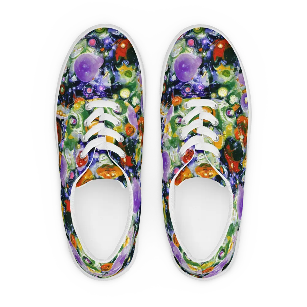 Molten Bloom on Men's Lace-Up Canvas Shoes — Front