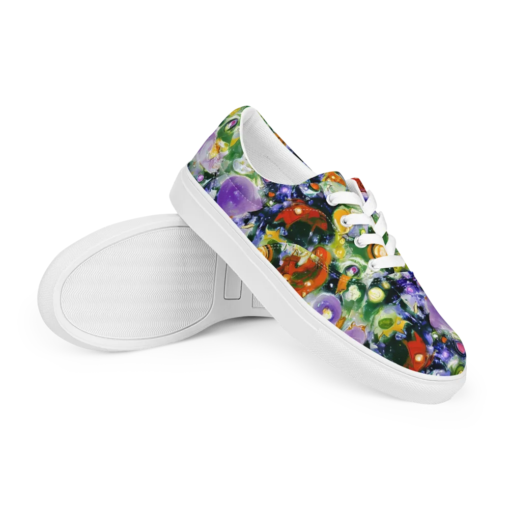 Molten Bloom on Men's Lace-Up Canvas Shoes — Right Front