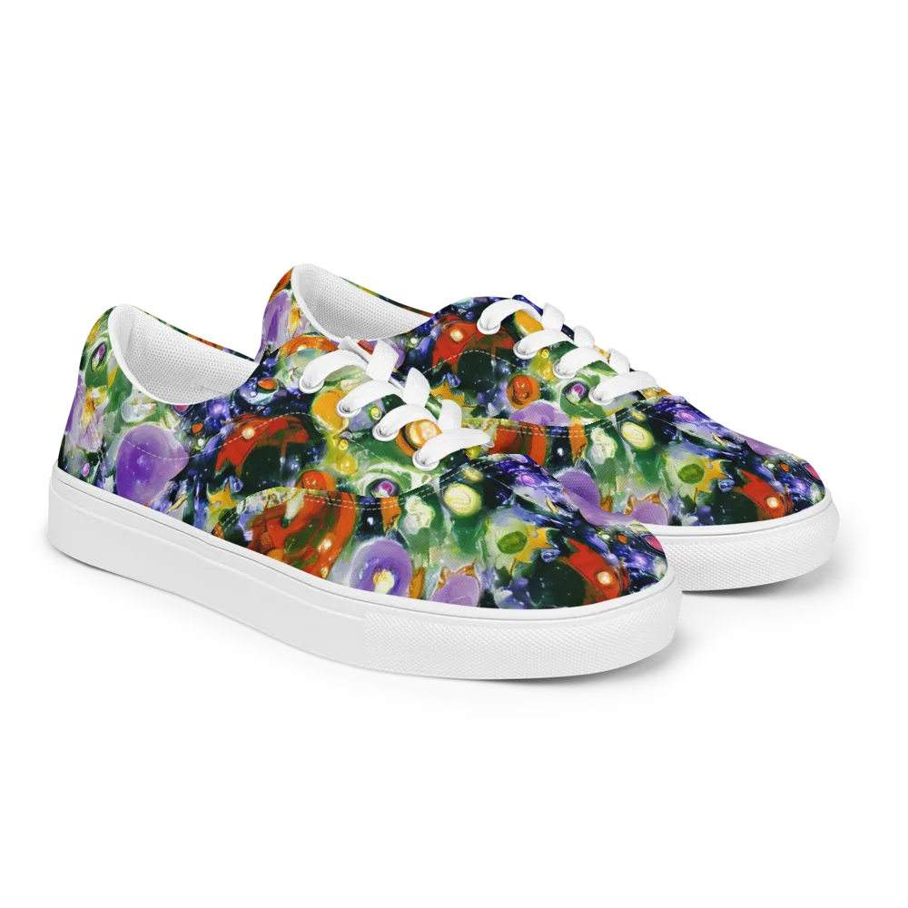 Molten Bloom on Men's Lace-Up Canvas Shoes — Right Front