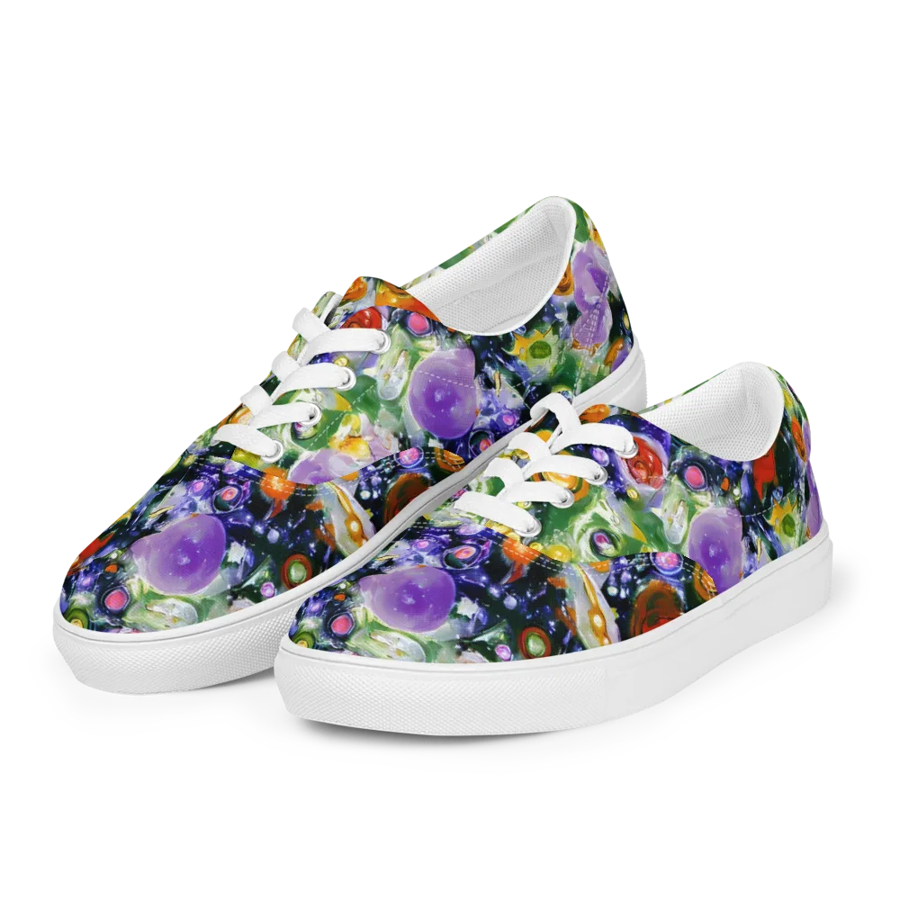 Molten Bloom on Men's Lace-Up Canvas Shoes — Left Front