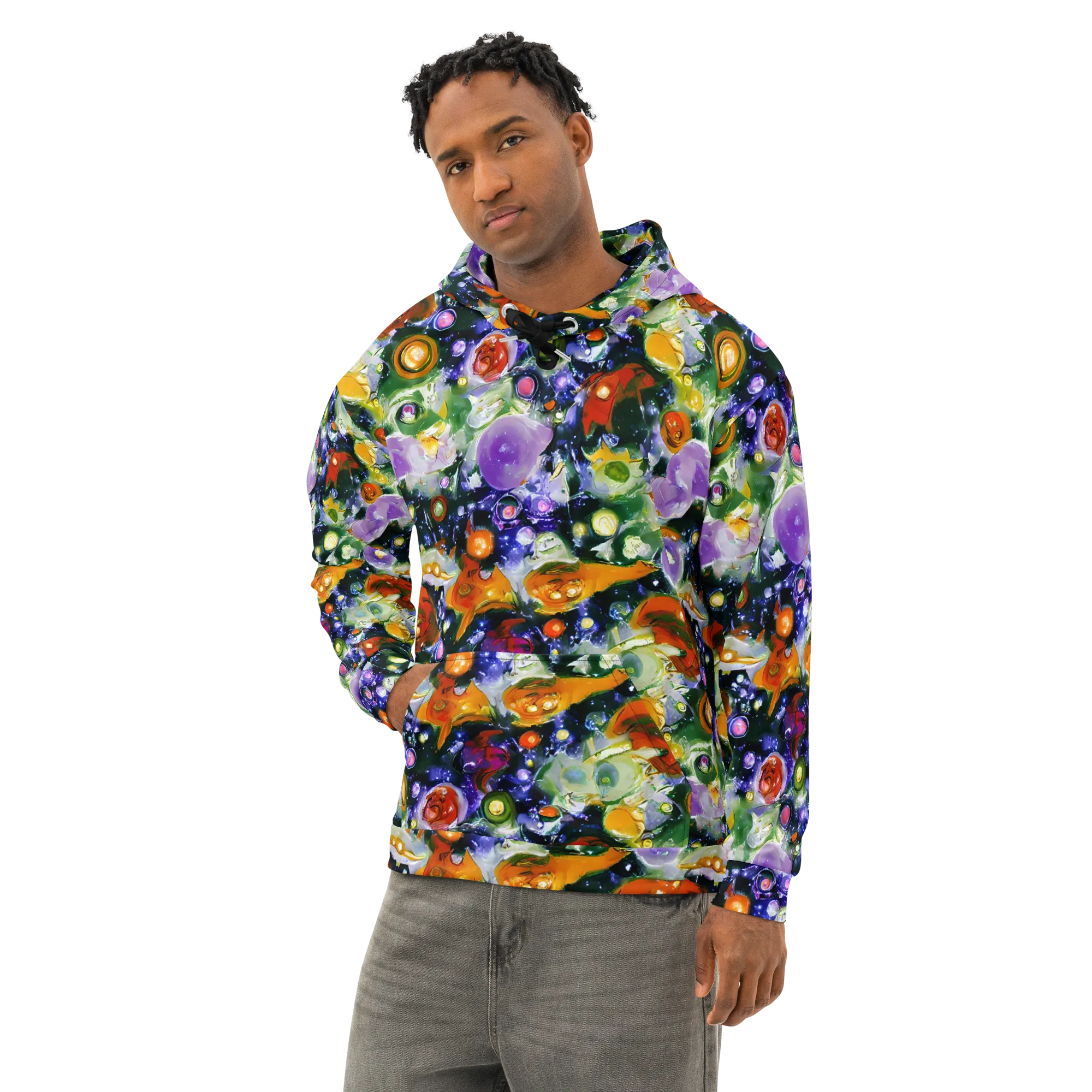 Molten Bloom on Cotton Hoodie — Left Front