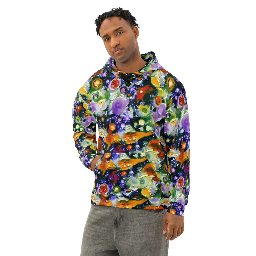 Molten Bloom on Cotton Hoodie — Left Front