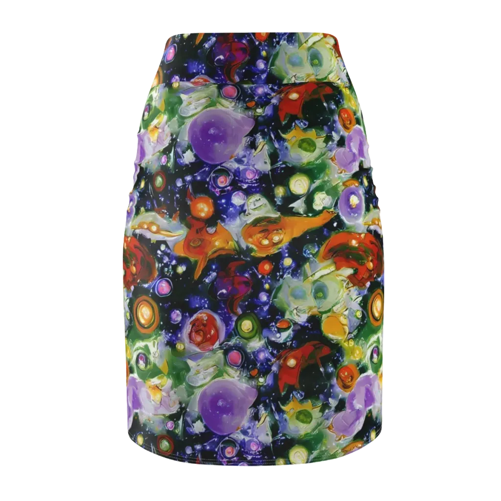 Molten Bloom on Pencil Skirt — Back
